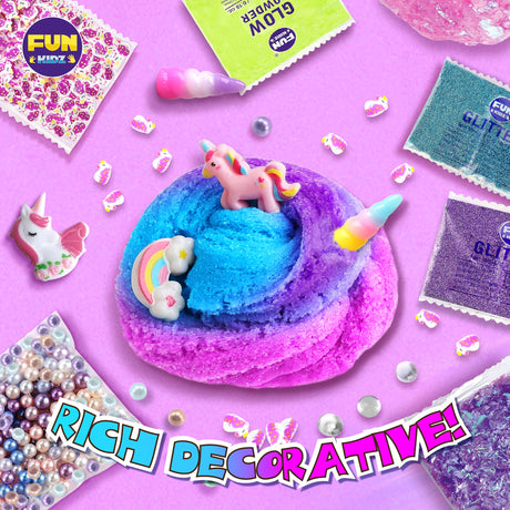 Fluffy Unicorn Slime Kit for Girls, FunKidz Cloud Slime Gift for Ages 6+ Kids Fun Slime Making Kit Awesome Craft Toy Birthday Present Ideas FUN KIDZ
