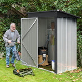 GUNJI 5 x 3 FT Shed Outdoor Storage Shed Metal Garden Shed with Lockable Door Outside Waterproof Tool Shed for Backyard, Patio, Lawn (White) GUNJI