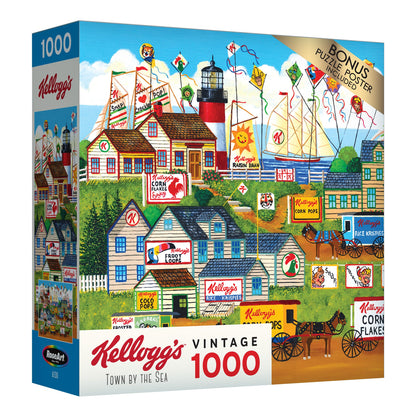 RoseArt - Kellogg's - Town by The Sea - 1000 Piece Jigsaw Puzzles for Adults