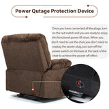 JIKFRIMA Oversized Zero Gravity Power Lift Recliner Chair for Elderly Adults Big Man Electric Lay Flat Recliner Triple Motor with Heat and Massage, Adjustable Seat Height, Arm Storage, Cup Holder JIKFRIMA