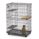 MidWest Homes for Pets Cat Playpen / Cat Cage Includes 3 Adjustable Resting Platforms, Removable Leak-Proof Pan, Easy 2-Door Top / Bottom Access & 4-locking Wheel Casters, 36"L x 23.5"W x 50.5"H Midwest Homes for Pets