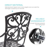 NUU GARDEN 3 Piece Outdoor Bistro Set Cast Aluminum Patio Set Bistro Table Set Rustproof Patio Table and Chairs with Umbrella Hole for Backyard, Balcony, Front Porch, Black NUU GARDEN