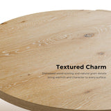 Furniture of America Carys Modern Solid Wood 42-inch Round Coffee Table with Plinth Base, Living Room Furniture for Small Space, Home Office, Oak Furniture of America