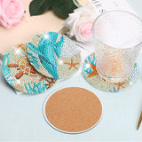 UPINS Ocean Diamond Art Painting Coaster Kit, 8Pcs DIY Crafts Kit with Holder, Non Slip Coaster Art Supplies for Adults, Ideal Christmas Gift UPINS