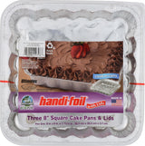 HANDI FOIL Cook n Carry Square Cake Pan with Lid, 3 CT Handi-Foil