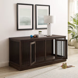Crosley Furniture Winslow Medium Credenza Dog Crate Kennel for Pets, Dark Brown Crosley Furniture