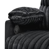 Roundhill Furniture Bocaton Wide Wale Corduroy Upholstery Manual Recliner, Black Roundhill Furniture