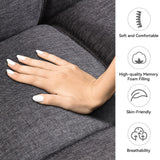 Cozysnooze Convertible Futon Sofa Bed Couch,Linen Fabric Futon Sofa Couch,Memory Foam Futons,Small Splitback Modern Loveseat Sleeper Couch Bed for Living Room,Office,Apartment,Dark Grey Cozysnooze