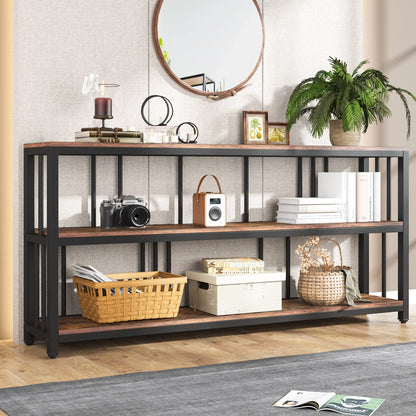 Tribesigns 70.89 in Console Table, 3 Tiers Entryway Table, Long Foyer Table, Console Table with Storage, Industrial Behind Couch Table, Large Accent Table for Entrance Hallway Living Room