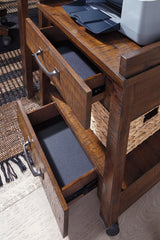 Signature Design by Ashley Baldridge Rustic Industrial Office Printer Stand with Storage, Brown Signature Design by Ashley