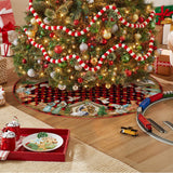 AVOIN colorlife Buffalo Plaid Christmas Tree Skirt 36 Inch, Winter Holiday Tree Decoration AVOIN colorlife