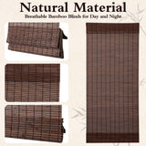 Alimoo Cordless Natural Bamboo Roman Shades - Stylish Window Blinds 42W x 72L Alimoo