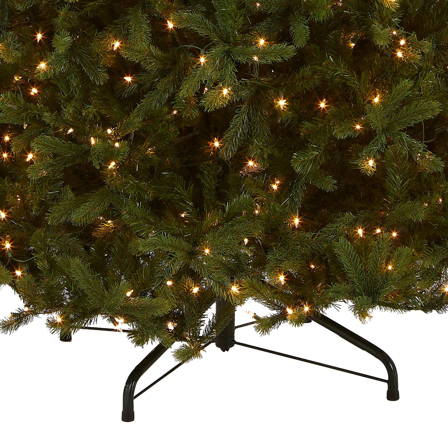 National Tree Company Pre-lit 'Feel Real' Artificial Giant Downswept Christmas Tree, Green, Douglas Fir, White Lights, Includes Stand, 10 feet