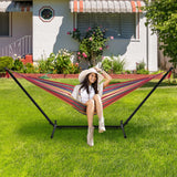Double Hammock with Space Saving Steel Stand 400 lb Capacity, Portable Hammock Frame Stand Heavy Duty for 9 to 13Feet Hammocks, Carry Bag Included NiamVelo