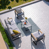 Sundale Outdoor Aluminum Patio Furniture Set, 4 Piece Modern Outdoor Furniture with 6 inch Cushion, Metal Patio Sectional Conversation Sets for Deck, Backyard, Porch (Grey) Sundale Outdoor