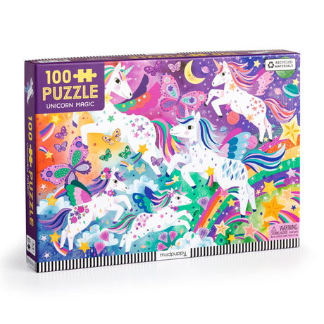 Mudpuppy Unicorn Magic – 100 Piece Jigsaw Puzzle with Colorful and Fun Illustrations of Sparkling Unicorns for Children Ages 5 and Up Mudpuppy