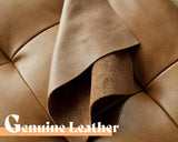 AMERLIFE Leather Sofa, Mid-Century Modern Genuine Leather Sofa, 3 Seater Comfy Couch for Living Room Home Office -Brown Leather Sofa Couch AMERLIFE