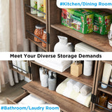 ACCOHOHO 72" Farmhouse Kitchen Pantry Cabinet with Drawer, Tall Storage Cabinet with 2 Barn Doors and Shelves, Versatile Large Rustic Cabinet for Dining Room, Bathroom, Living Room, Rustic Brown ACCOHOHO