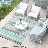 BMCH Outdoor Rugs, Outdoor Plastic Straw Rug, Reversible Waterproof Carpet for Camping, Poolside, Garden, BBQ Area, Gazebo Flooring, RV Park & Beach, Bohemian Style, 6x9 BMCH