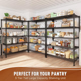 REIBII 5-Tier Wire Shelving Rack Storage Shelves Metal Shelves,1020 LBS Adjustable Heavy Duty Metal Shelving Units and Storage for Garage Pantry Bathroom 29" W X 14" D X 63" H REIBII