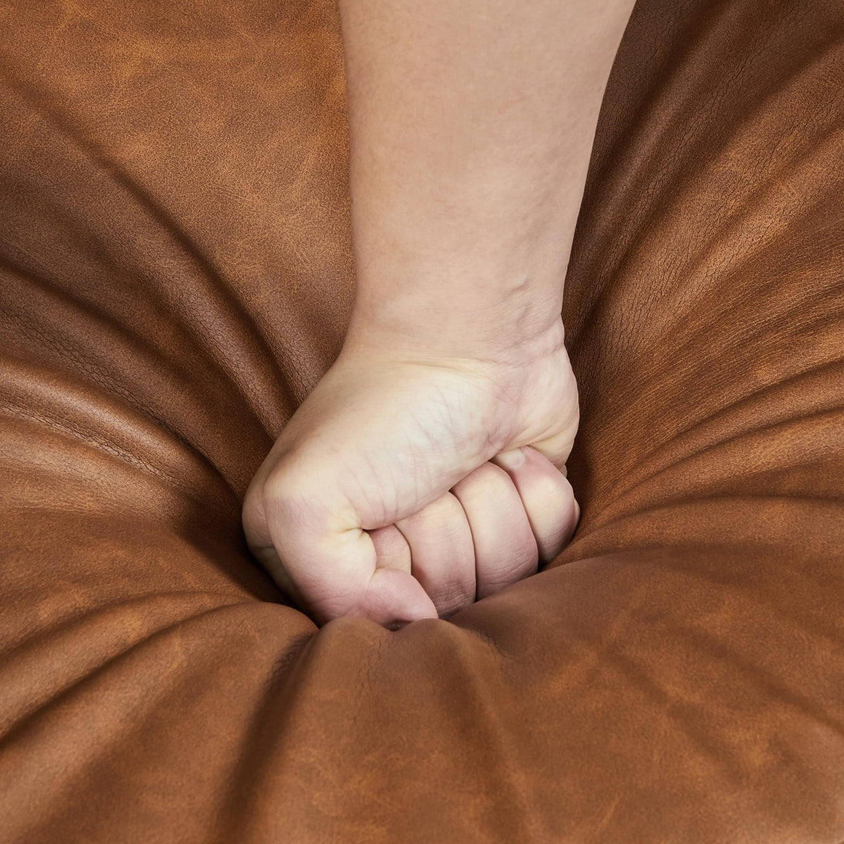 Yaheetech Mid-Century Accent Chairs, PU Leather Modern Upholstered Living Room Chair, Cozy Armchair Button Tufted Back and Wood Legs for Bedroom/Office/Cafe, Retro Brown Yaheetech