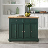 Crosley Furniture Madison Kitchen Island with Solid Wood Top and Optional Casters, Emerald Green Crosley Furniture