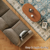 ONBRILL 90 Inch Nailhead Trim Couches for Living Room, 23" Deep Seat Rolled Arm Sofa, Comfy Upholstered 3 Seater Sofa, Chenille Couch w/Wooden Leg, Large Traditional Sofa for Bedroom, Farmhouse, Brown ONBRILL