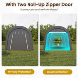 FansaFurn Carport, 10X20 Ft Round Portable Garage, Steel Heavy Duty Carport with Ground Stakes, Tensioner and 2 Roll Up Windows PE Fabric Car Port, Garage, Storage Shed, Tent for Storage, SUV FansaFurn