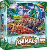 Masterpieces World of Animals 100 Piece Jigsaw Puzzle for Kids - Dinosaur Friends - 11.5"x15" Masterpieces