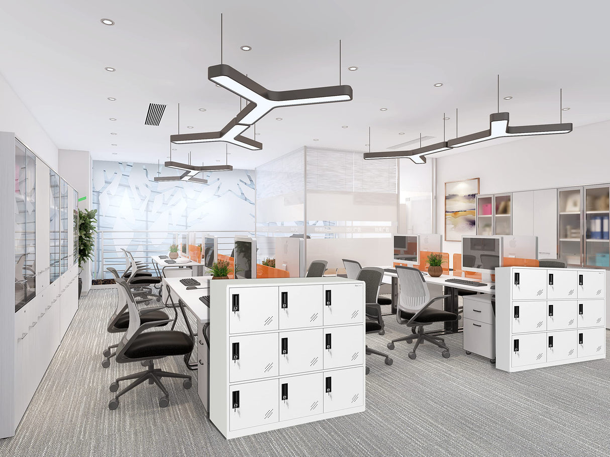 MECOLOR 9 Door Bedroom Furniture,Metal Locker with Cloth Rail and Shelf,Kids Living Room Locker,Storage lockers for Office (FWH) MECOLOR