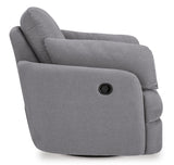 Signature Design by Ashley Modmax Contemporary Indoor Upholstered Press-Back Rocker Swivel Glider Recliner with Hidden Storages, Light Gray Signature Design by Ashley
