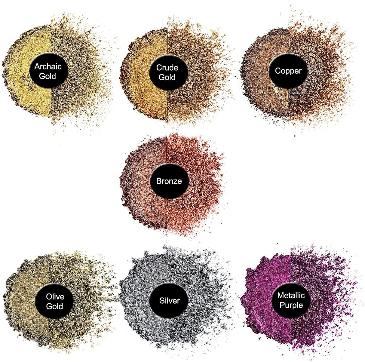 TECHAROOZ Metallic Pigment Powder, 7x20ml Fine Metal Dye for Epoxy Resin, UV Resin, Countertops, Soap Making, Slime, Candles DIY Acrylic Paints & Other Craft TECHAROOZ