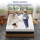 VERHOPE Queen Mattress, 14 Inch Queen Hybrid Mattress in a Box with Memory Foam, Medium Firm, Euro Top, Reinforced Edge Support, Pressure Relief & Motion Isolation, CertiPUR-US Certified VERHOPE