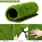 TURSTIN 6 Packs Artificial Grass Square Mat 12 x 12 Inch Fake Grass Turf Patch with Drainage Hole Synthetic Garden Grass Tiles Realistic Grass Rug for DIY Indoor Outdoor TURSTIN