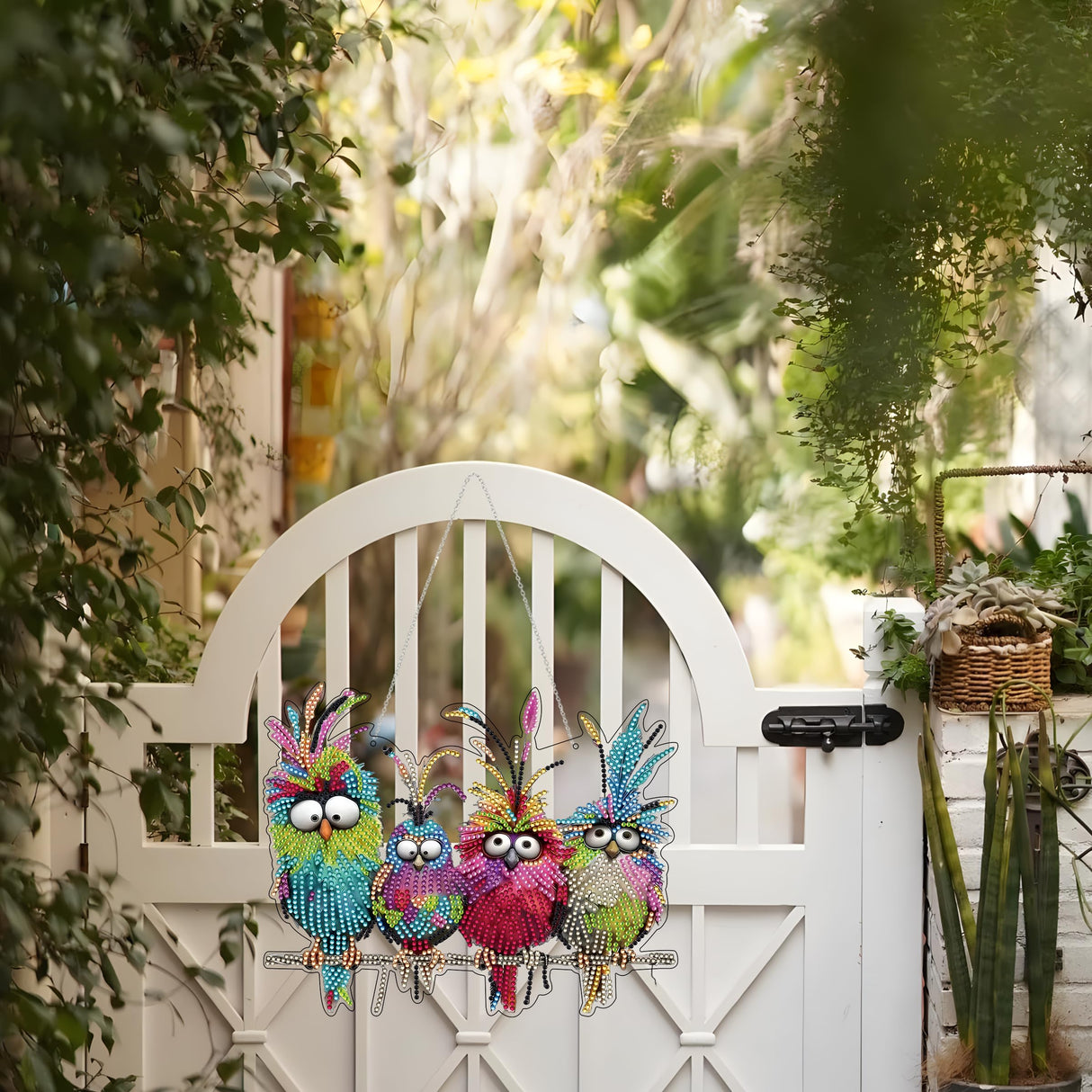 Diamond Art Hanging Kit for Adult,Special Shaped Rhinestone,DIY Acrylic 5D Diamond Art Painting Window Pendants Home Garden Wall Hanging Kits Hanging Ornament,Double Sided. (Bird) JJFox