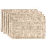 Sweet Home Collection 100% Cotton Placemats for Dining Room Rectangle Two Tone Woven Fabric 13" x 19" Soft Durable Table Mat Set, Set of 4, Eggshell Sweet Home Collection