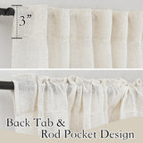 RYB HOME 108 inch Curtains - Flax Linen Blend Semi Sheer Light Glare Filtering Semi Sheer Drapes for Living Room Dining Doorway Farmhouse Office, Linen, Wide 52" by Long 108", 2 Panels RYB HOME