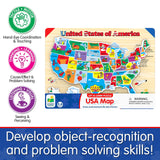 The Learning Journey Lift & Learn Puzzle - USA Map Puzzle for Kids - Preschool Toys & Gifts for Boys & Girls Ages 3 and Up - United States Puzzle for Kids - Award Winning Toys The Learning Journey