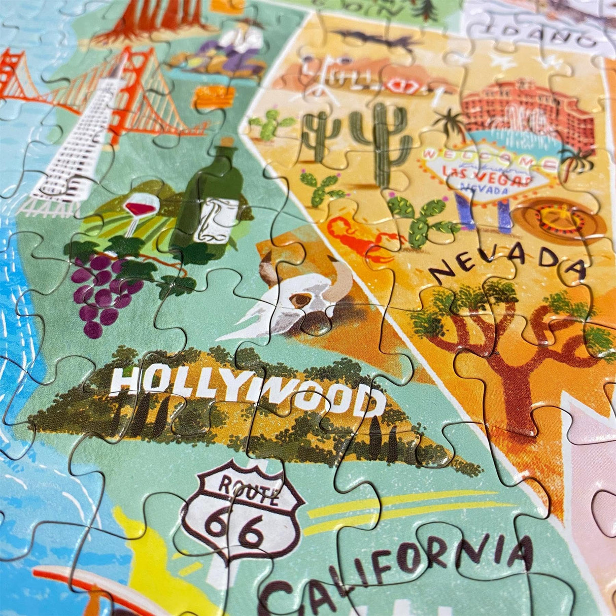 Puzzles for Adults 1000 Pieces - Illustrated US Map Puzzle - United States USA 1000 Piece Puzzle for Adults and Kids Puzzles - 100% Recycled Cardboard by bopster Bopster