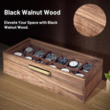 KITEISCAT Black Walnut Wood Watch Case for Men, 12-Slot Watch Box With Glass Lid & Watch Pillows, Watch Holder, Watch Display Case, Watch Box Organizer, Watch Storage Solution KITEISCAT