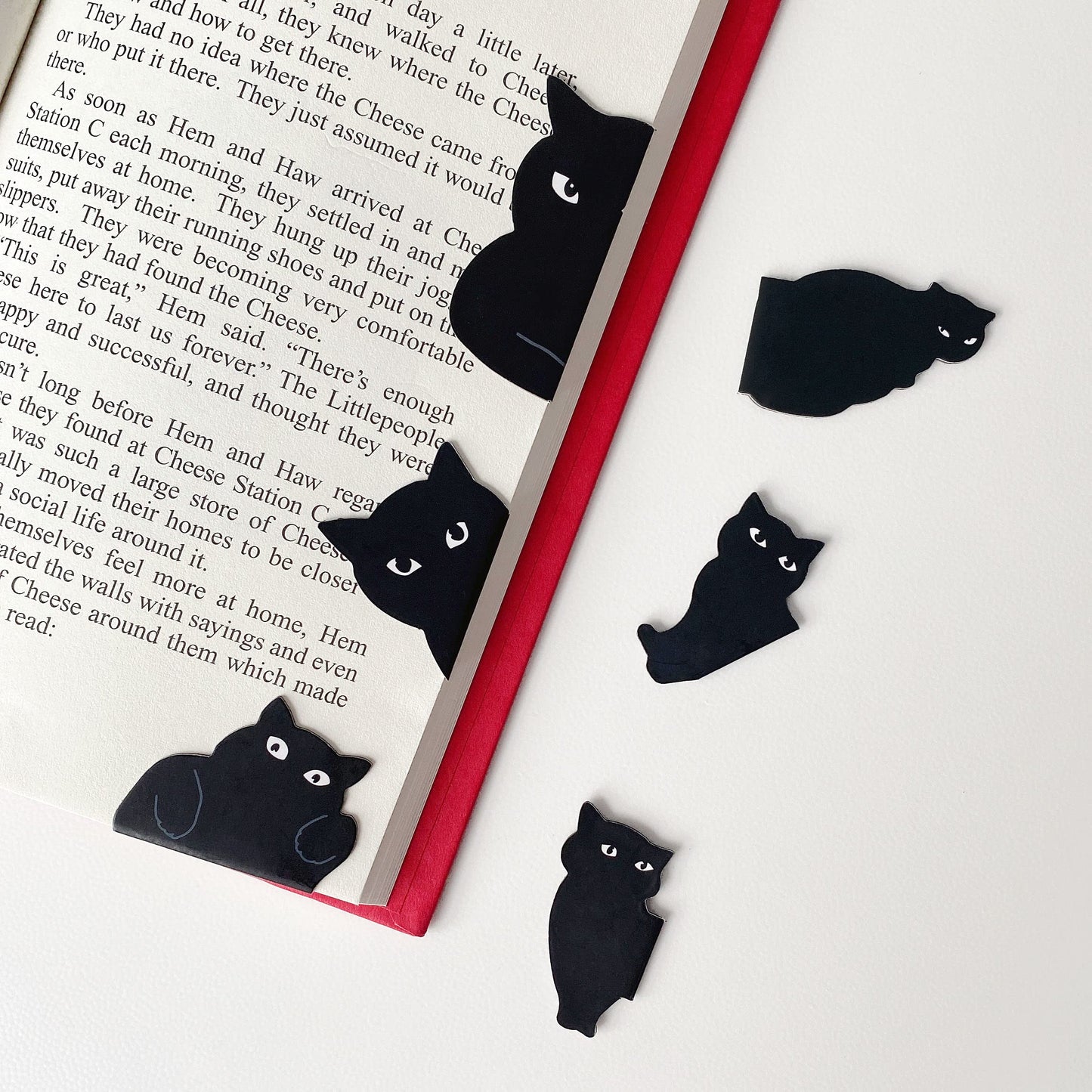 yasest Magnetic Bookmarks - 6 Pieces Assorted Cute Book Markers Clip Set for Women Teachers Students Book Lovers Reading, for School Office Home Supplies, Kawaii Cat Magnet Page Markers