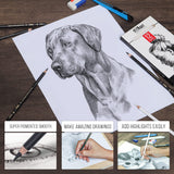 Galart Supplies Charcoal Drawing Set with Organizer Tray – 12 Pieces Soft, Medium, Hard and White Charcoal Pencils for Drawing, Shading and Sketching for Artists and Beginners Galart Supplies