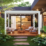 Domi Louvered Pergola 10X10FT, Aluminum Pergola with Adjustable Louvered Roof and Drainage Gutter, Outdoor Pergola Gazebo for Patio, Backyard, Deck, White domi outdoor living