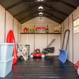 Lifetime Outdoor Storage Shed, 8x15 Ft, Desert Sand, Resin Backyard Tool Shed with Lockable Doors and Weather-Resistant Panels Lifetime
