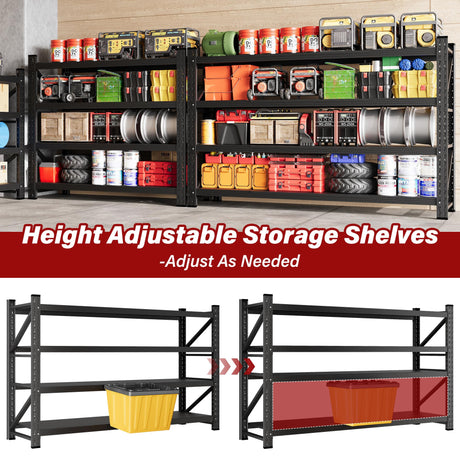 48" Wide Heavy Duty Garage Shelving Units,3000LBS 24 Deep Storage Shelves,Metal Garage Shelves,Large Storage Rack,Steel Shelf,Industrial Shelving for Shop,Warehouse,Basement,48" W x 24" D x 70" H SISESOL