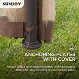 Sunjoy Pendleton 10.5 x 13 ft. 2-Tier Steel Gazebo, Tan & Brown Sunjoy