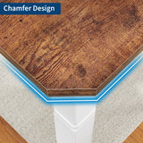 79" Large Industrial Dining Room Table for 6-8 People Rectangular Wood Kitchen Table Modern Farmhouse Dining Table Kitchen Dining Room Table with Heavy Duty Metal Legs forKitchen, Living Room dainslef