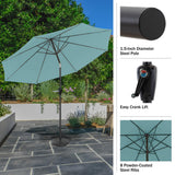 Pure Garden Patio Umbrella with Auto Tilt - 10FT Easy Crank Outdoor Umbrella with Vented Canopy for Deck, Balcony, Backyard, or Pool (Dusty Green) Pure Garden