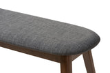 Baxton Studio Easton Mid-Century Modern Dark Grey Fabric Upholstered Walnut Finished Wood Bench Baxton Studio