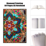 DIY 5D Diamond Art Painting Notebook Mandala Kits Cover Leather Special Shaped Journal Sketchbook Crystal Cross Stitch Art Hardcover Dairy Book by Number Festival Birthday Gift 20.7x14.2cm Generic